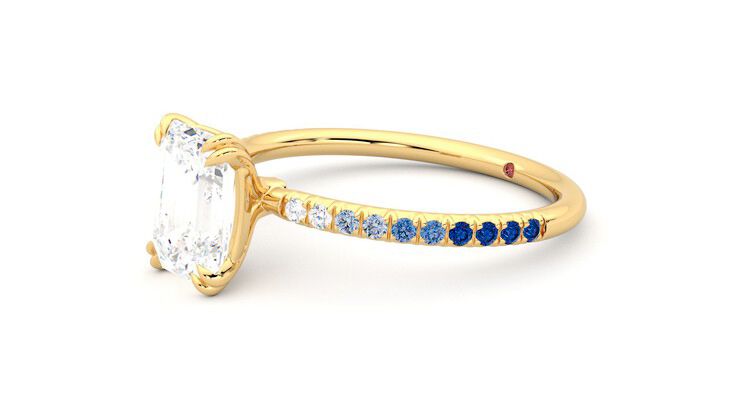 Taylor & Hart Damson Emerald Engagement Ring 360 degree image 23