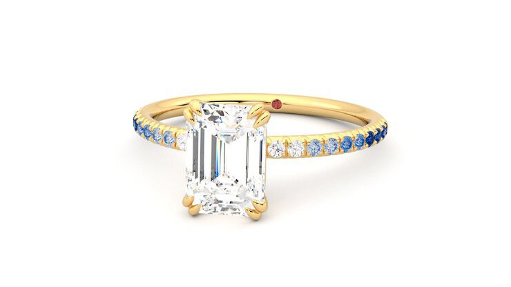 Taylor & Hart Damson Emerald Engagement Ring 360 degree image 27