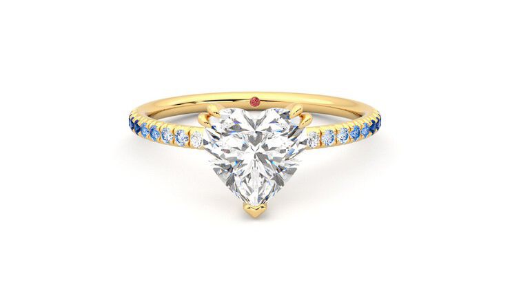 Taylor & Hart Damson Heart Engagement Ring 360 degree image 0