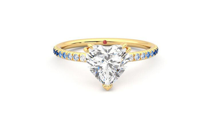 Taylor & Hart Damson Heart Engagement Ring 360 degree image 1