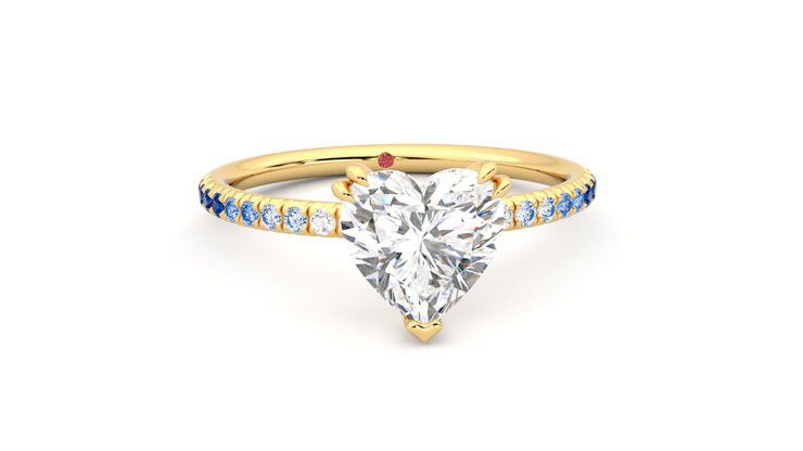 Taylor & Hart Damson Heart Engagement Ring 360 degree image 2
