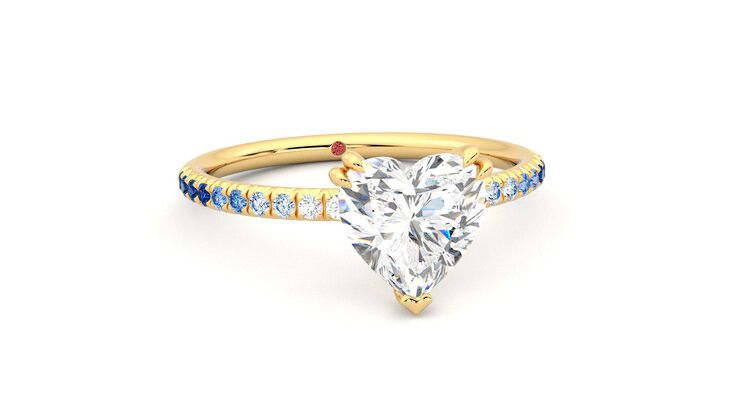 Taylor & Hart Damson Heart Engagement Ring 360 degree image 3