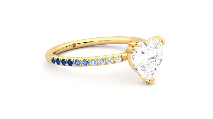Taylor & Hart Damson Heart Engagement Ring 360 degree image 6