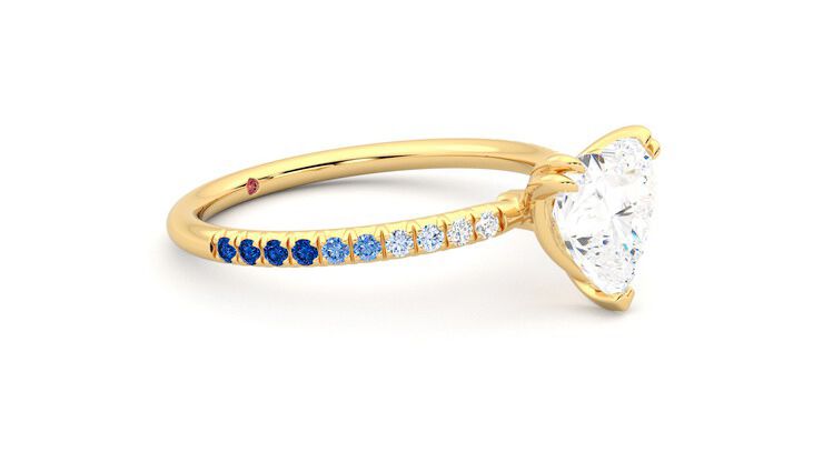 Taylor & Hart Damson Heart Engagement Ring 360 degree image 7