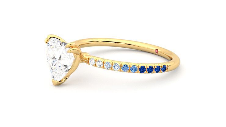 Taylor & Hart Damson Heart Engagement Ring 360 degree image 23