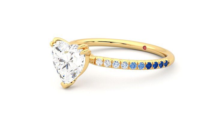 Taylor & Hart Damson Heart Engagement Ring 360 degree image 24