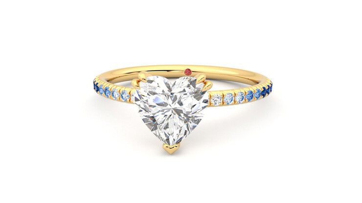 Taylor & Hart Damson Heart Engagement Ring 360 degree image 28