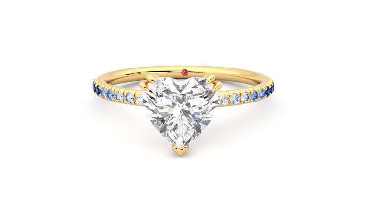 Taylor & Hart Damson Heart Engagement Ring 360 degree image 29