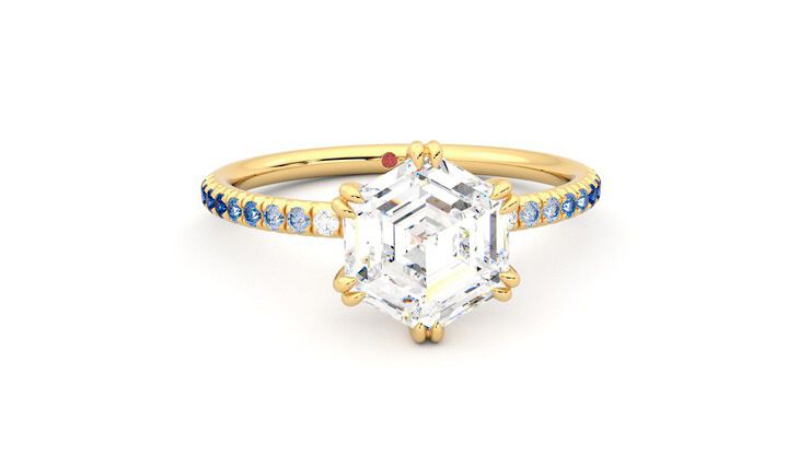 Taylor & Hart Damson Hexagonal Engagement Ring 360 degree image 2