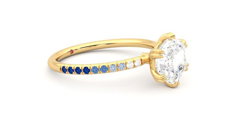 Taylor & Hart Damson Hexagonal Engagement Ring 360 degree image 7