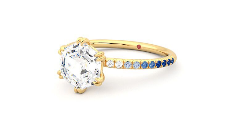 Taylor & Hart Damson Hexagonal Engagement Ring 360 degree image 25