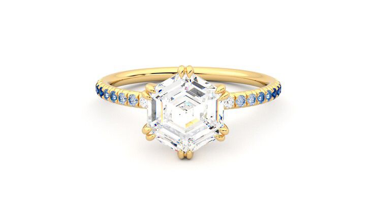 Taylor & Hart Damson Hexagonal Engagement Ring 360 degree image 29