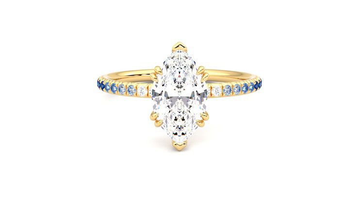 Taylor & Hart Damson Marquise Engagement Ring 360 degree image 0