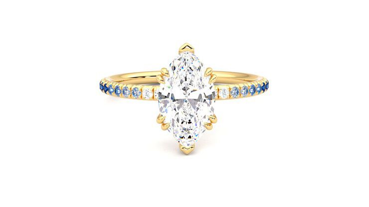 Taylor & Hart Damson Marquise Engagement Ring 360 degree image 1