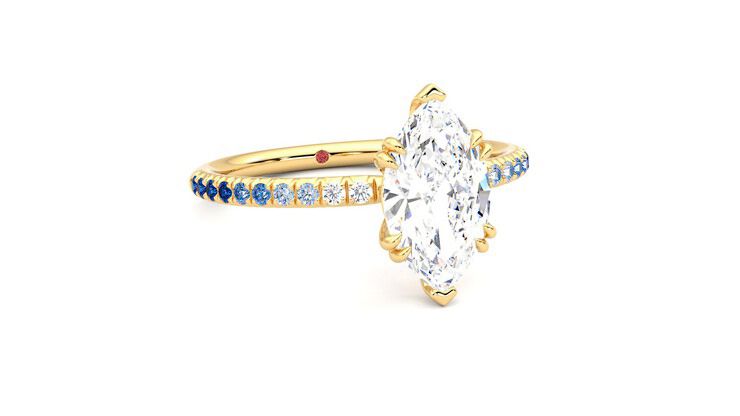 Taylor & Hart Damson Marquise Engagement Ring 360 degree image 4