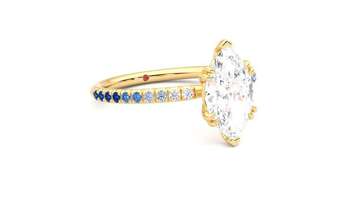 Taylor & Hart Damson Marquise Engagement Ring 360 degree image 5