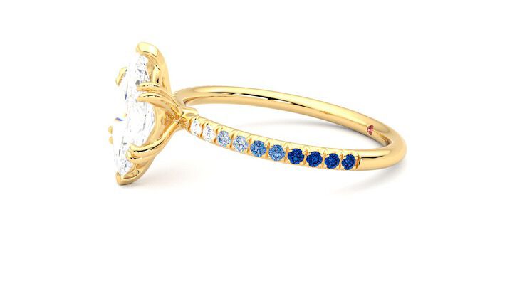 Taylor & Hart Damson Marquise Engagement Ring 360 degree image 22