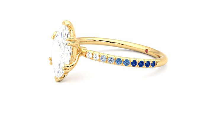 Taylor & Hart Damson Marquise Engagement Ring 360 degree image 23