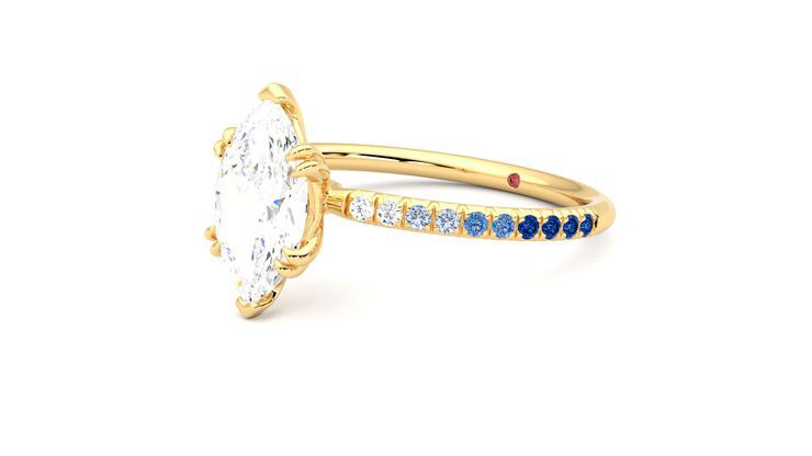 Taylor & Hart Damson Marquise Engagement Ring 360 degree image 24