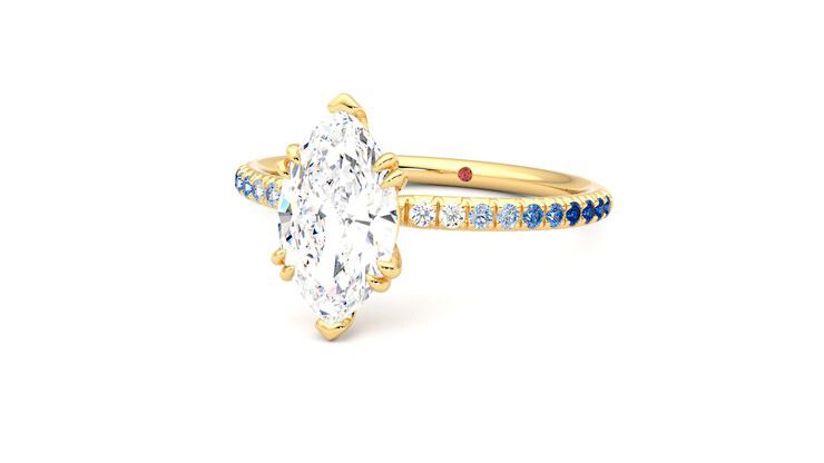 Taylor & Hart Damson Marquise Engagement Ring 360 degree image 26