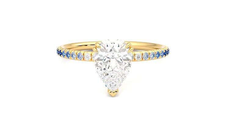 Taylor & Hart Damson Pear Engagement Ring 360 degree image 0