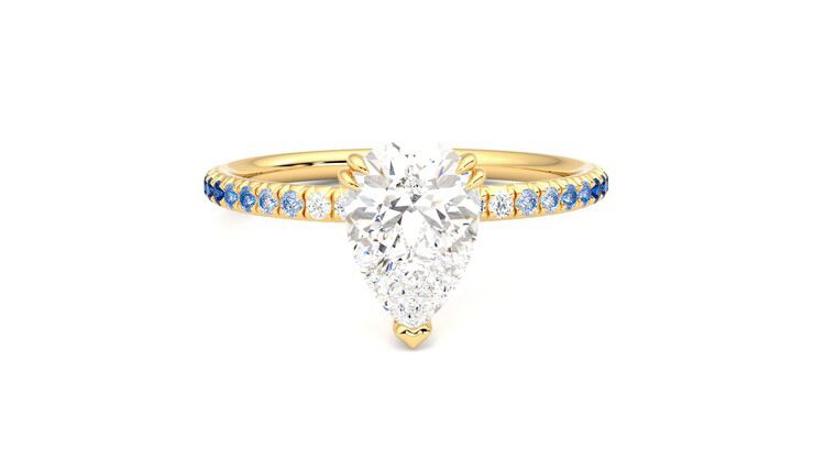 Taylor & Hart Damson Pear Engagement Ring 360 degree image 1
