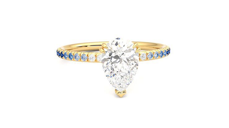 Taylor & Hart Damson Pear Engagement Ring 360 degree image 2