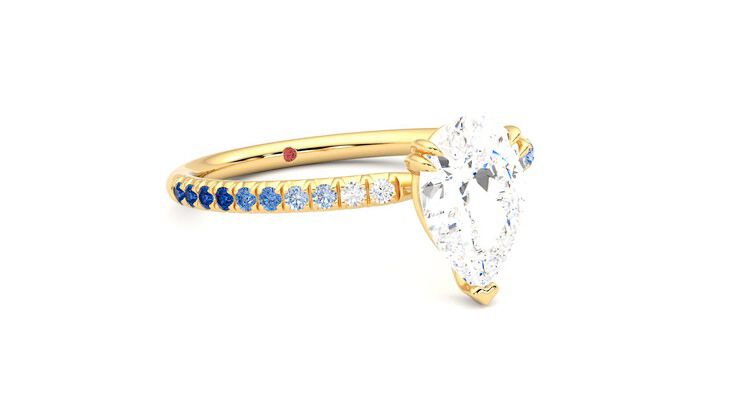 Taylor & Hart Damson Pear Engagement Ring 360 degree image 5