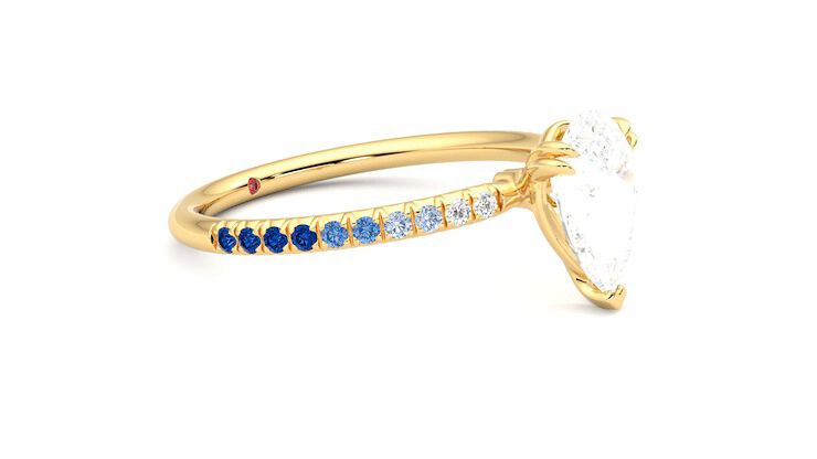 Taylor & Hart Damson Pear Engagement Ring 360 degree image 7
