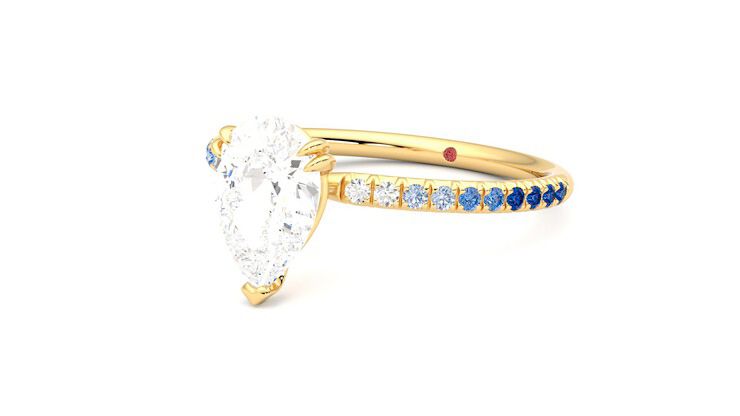 Taylor & Hart Damson Pear Engagement Ring 360 degree image 25