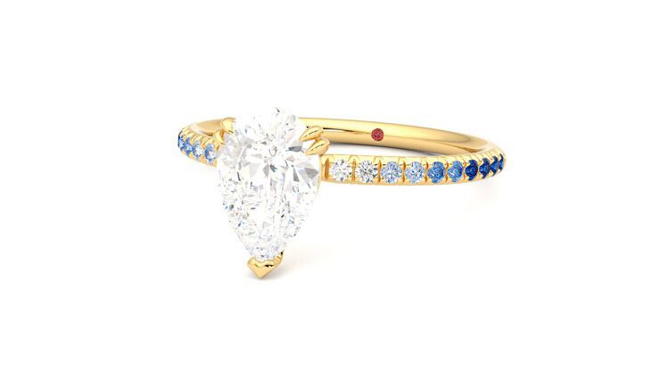 Taylor & Hart Damson Pear Engagement Ring 360 degree image 26