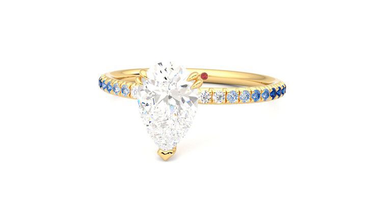 Taylor & Hart Damson Pear Engagement Ring 360 degree image 27