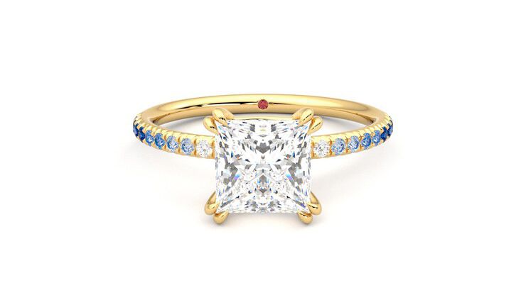 Taylor & Hart Damson Princess Engagement Ring 360 degree image 0