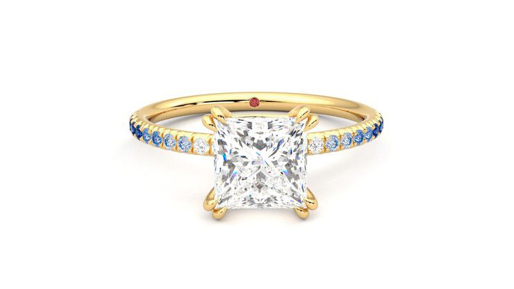 Taylor & Hart Damson Princess Engagement Ring 360 degree image 1
