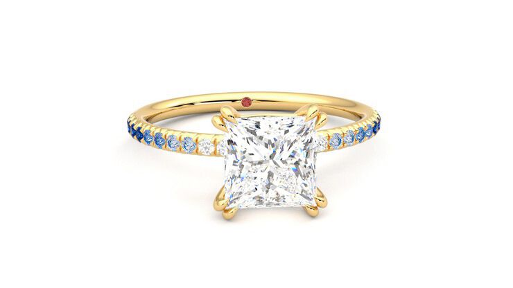 Taylor & Hart Damson Princess Engagement Ring 360 degree image 2