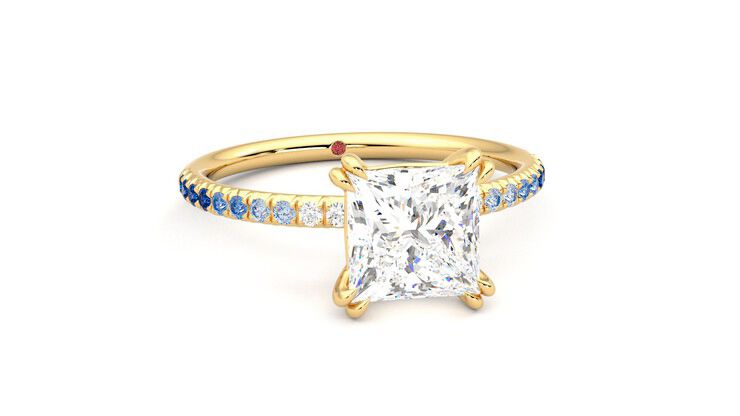 Taylor & Hart Damson Princess Engagement Ring 360 degree image 3