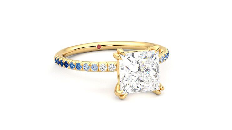 Taylor & Hart Damson Princess Engagement Ring 360 degree image 4