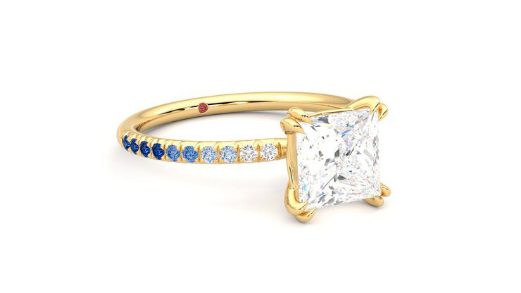 Taylor & Hart Damson Princess Engagement Ring 360 degree image 5