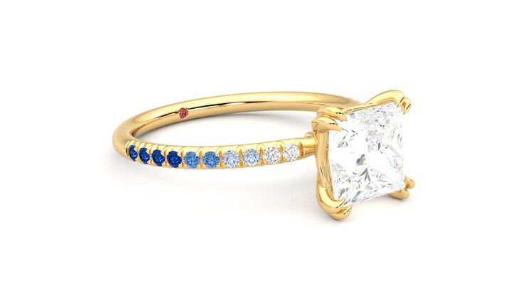 Taylor & Hart Damson Princess Engagement Ring 360 degree image 6