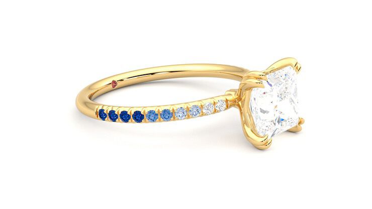 Taylor & Hart Damson Princess Engagement Ring 360 degree image 7