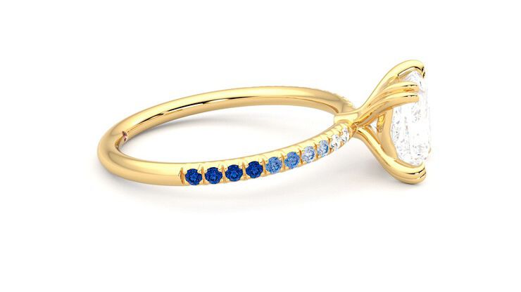 Taylor & Hart Damson Princess Engagement Ring 360 degree image 9