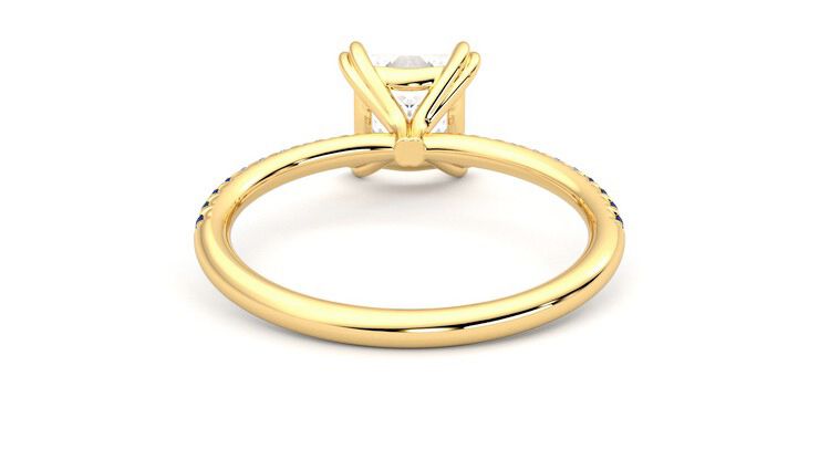 Taylor & Hart Damson Princess Engagement Ring 360 degree image 15