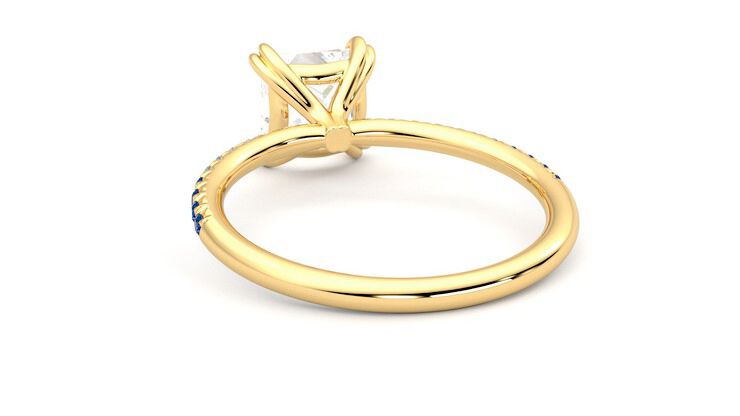 Taylor & Hart Damson Princess Engagement Ring 360 degree image 16
