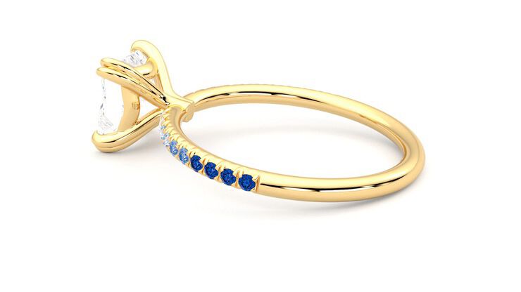 Taylor & Hart Damson Princess Engagement Ring 360 degree image 19