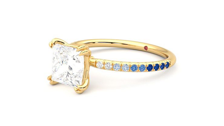 Taylor & Hart Damson Princess Engagement Ring 360 degree image 24