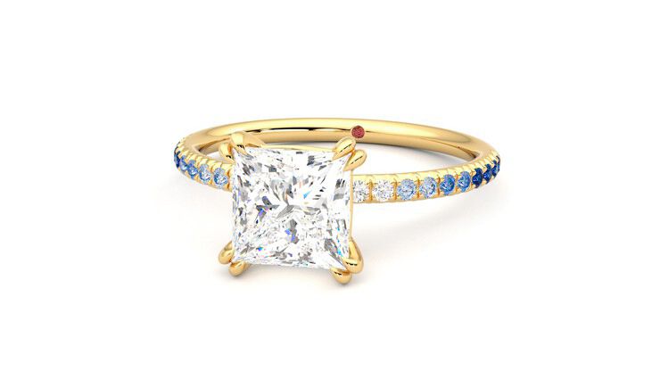 Taylor & Hart Damson Princess Engagement Ring 360 degree image 27