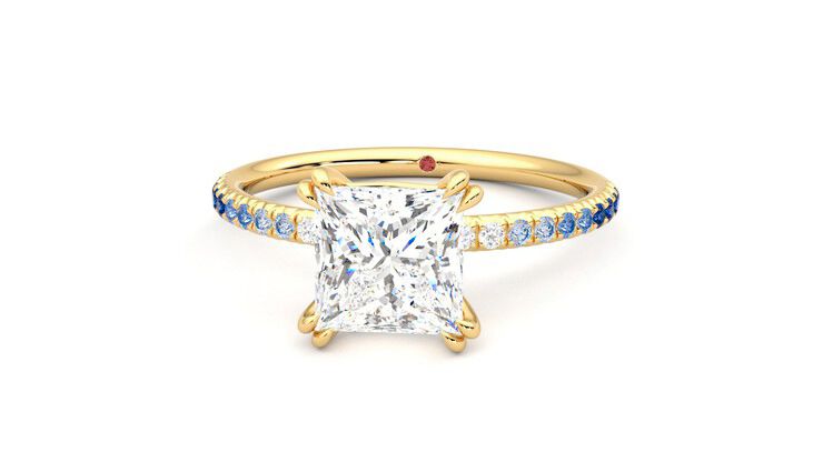 Taylor & Hart Damson Princess Engagement Ring 360 degree image 28