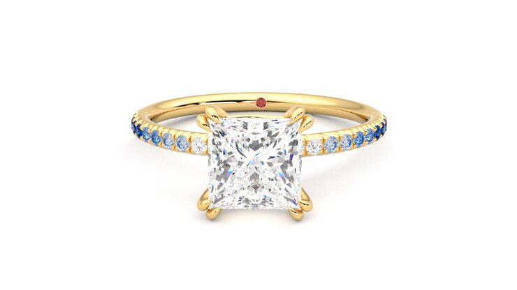 Taylor & Hart Damson Princess Engagement Ring 360 degree image 29