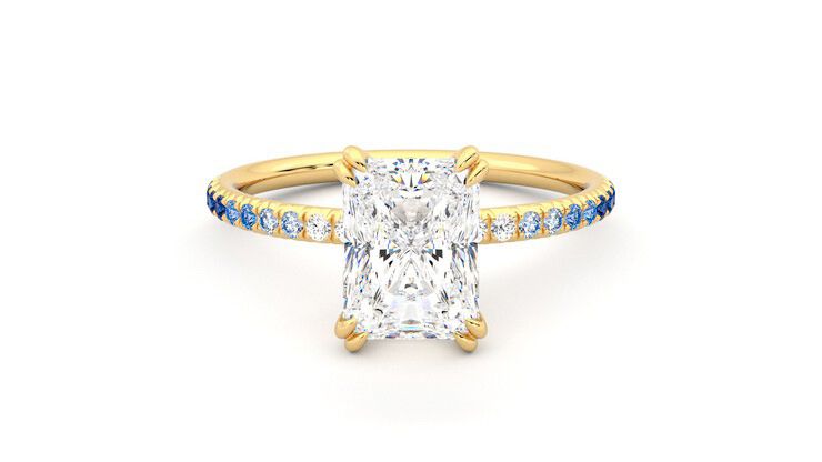 Taylor & Hart Damson Radiant Engagement Ring 360 degree image 0