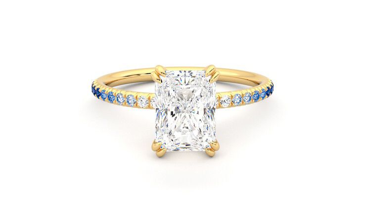 Taylor & Hart Damson Radiant Engagement Ring 360 degree image 1